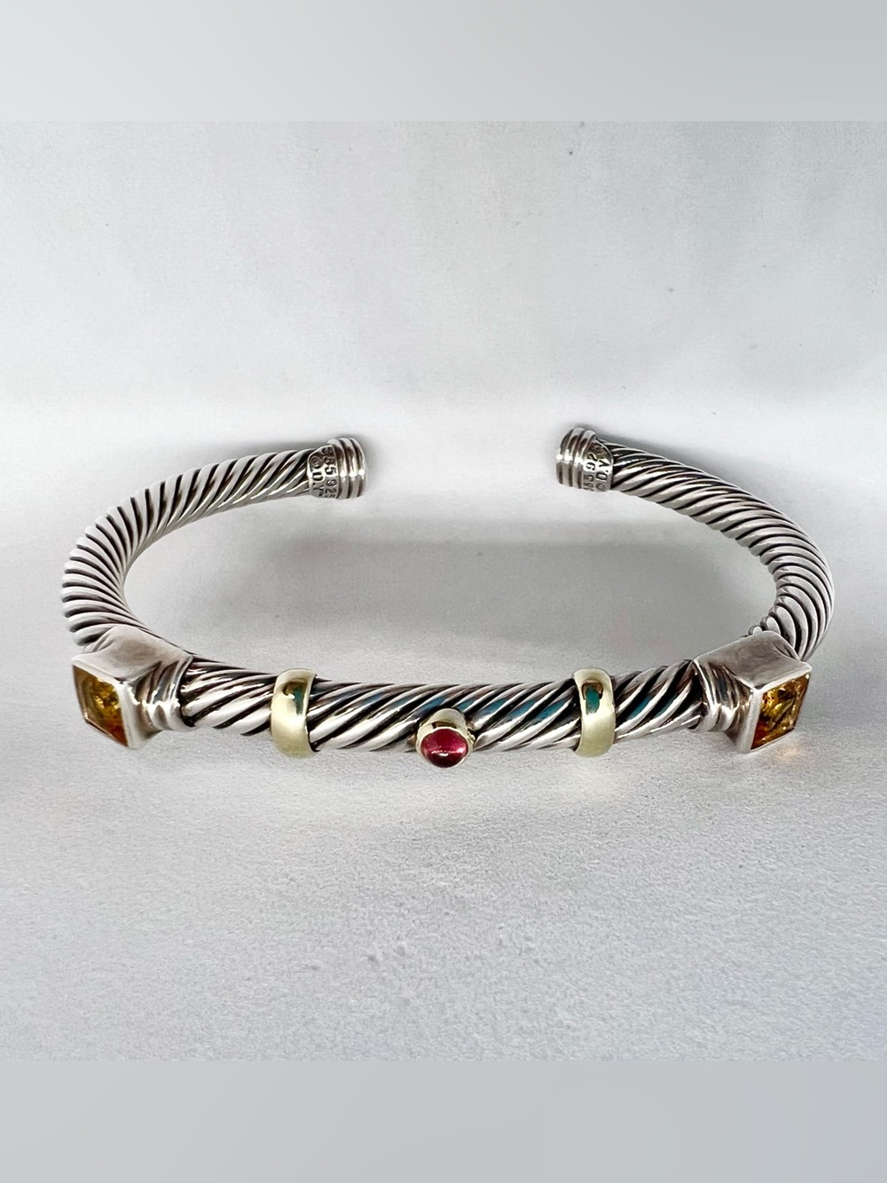 David Yurman Renaissance Station Bracelet with Citrine, Tourmaline and Gold